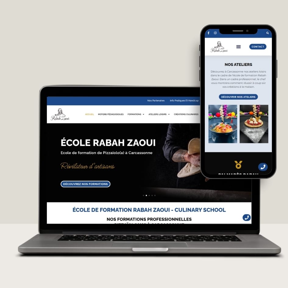 Voir le détail du projet : refonte du site internet de l'école de formation Rabah Zaoui à Carcassonne